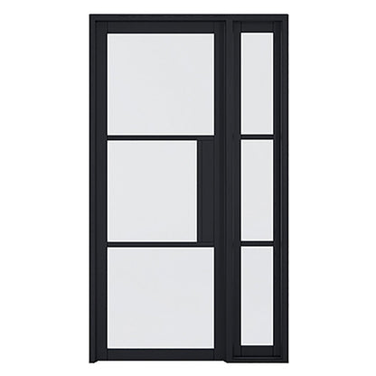 LPD Doors 1981x292mm Tribeca Glazed Black Demi Panel Interior Door - JJ Building Materials