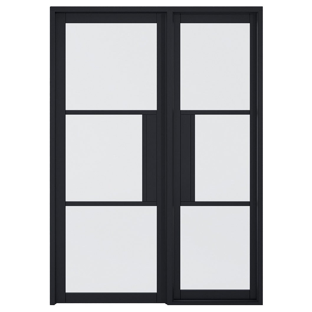 LPD Doors 1981x579x35mm Tribeca Black Glazed Door with Lock Block - JJ Building Materials