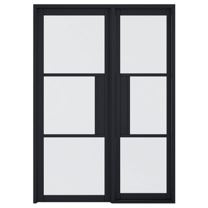 LPD Doors 1981x579x35mm Tribeca Black Glazed Door with Lock Block - JJ Building Materials