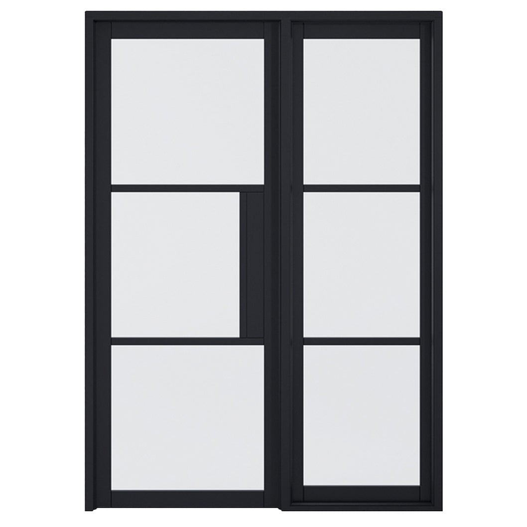 LPD Doors 1981x579x35mm Tribeca Black Glazed Door without Lock Block - JJ Building Materials