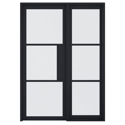 LPD Doors 1981x579x35mm Tribeca Black Glazed Door without Lock Block - JJ Building Materials