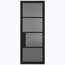 LPD Doors 1981x762x35mm Black Chelsea 4-Line Tinted Glass Internal Door - JJ Building Materials
