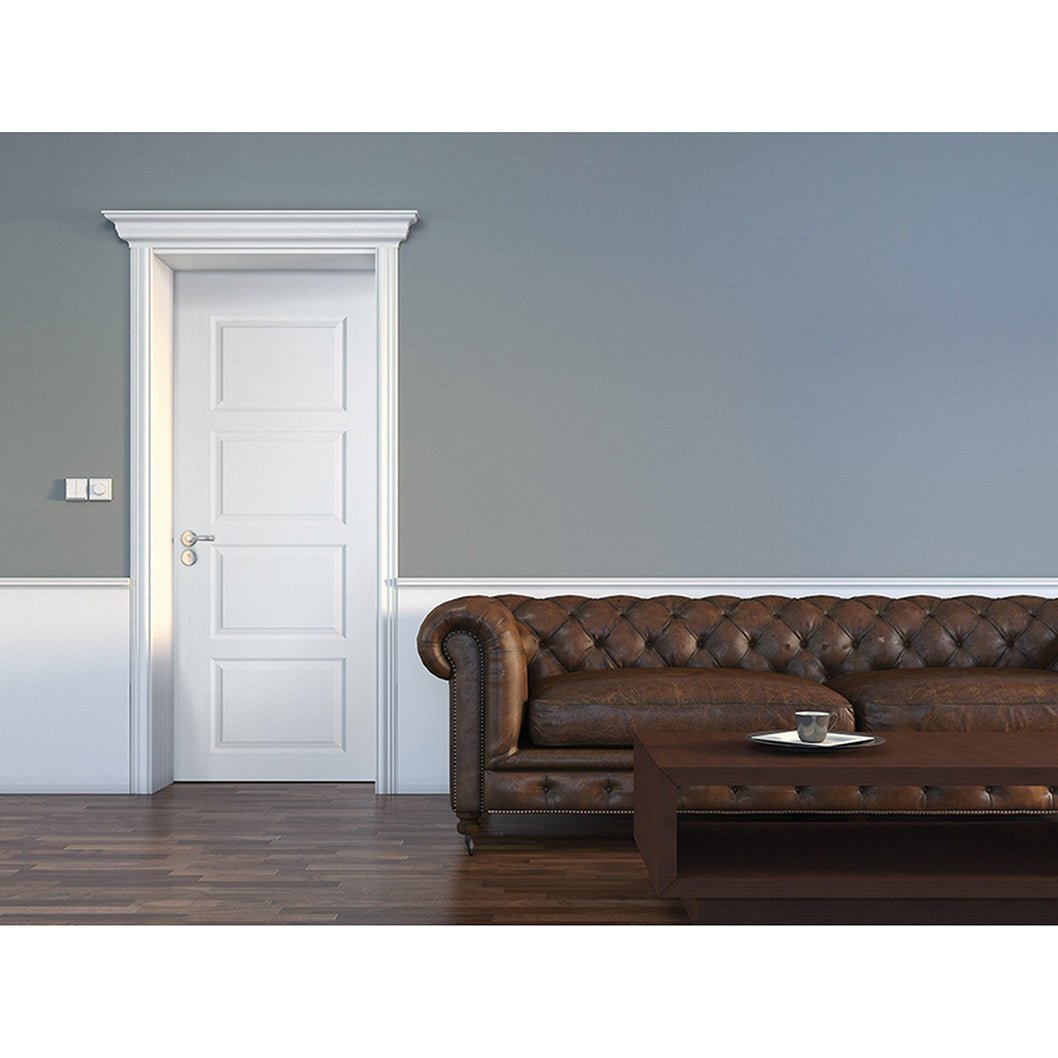 LPD Doors 1981x838x35mm White Contemporary 4-Panel Interior Door - JJ Building Materials
