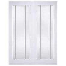 LPD Doors 1981x914x40mm Pair White Primed Lincoln with Clear Glass Interior Doors - JJ Building Materials