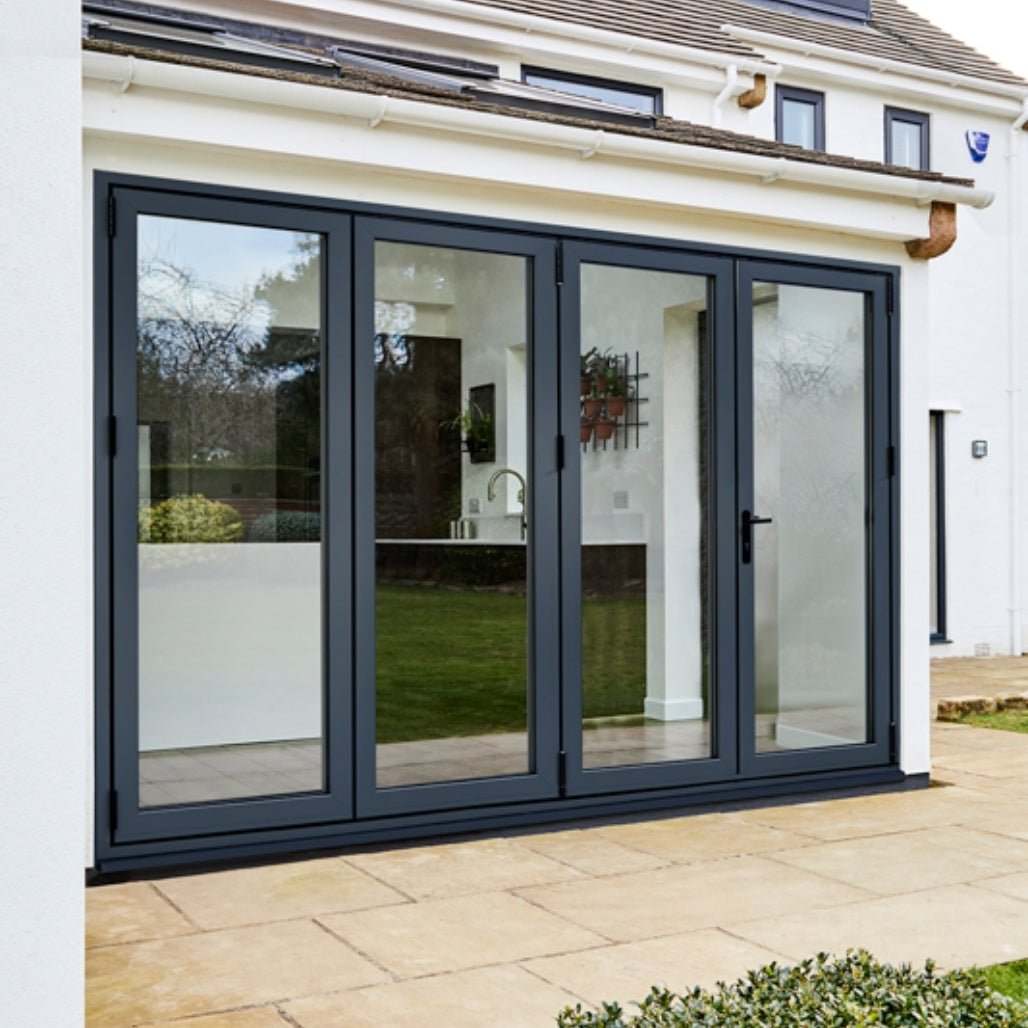 LPD Doors AluVu 12ft Aluminium Bi Fold Door Anthracite Grey 2090 x 3590 x 70mm - JJ Building Materials