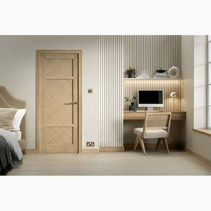 LPD Doors Alvin Oak 3 Panel Internal Door - JJ Building Materials
