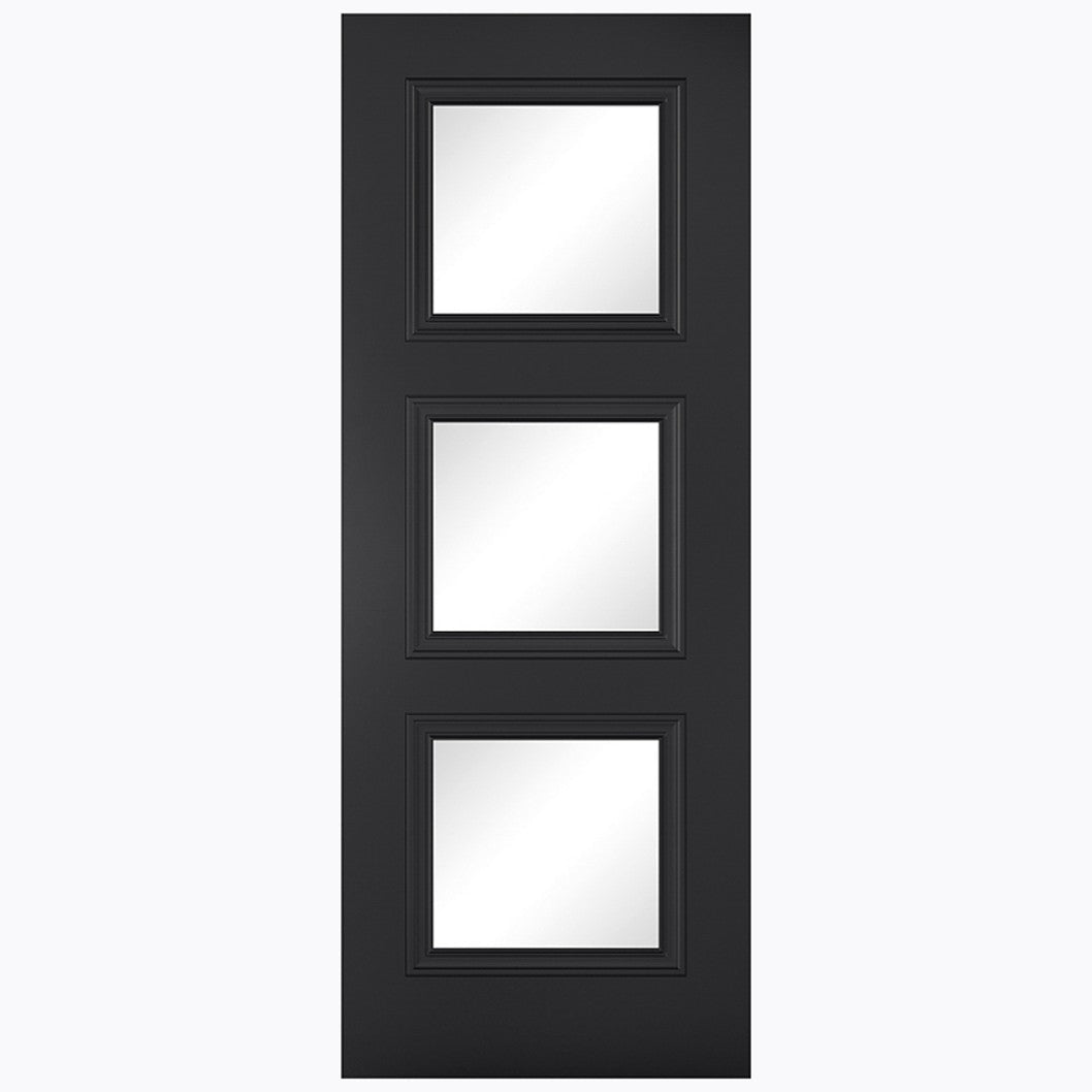 LPD Doors Antwerp Black 3 Light Glazed Internal Door - JJ Building Materials