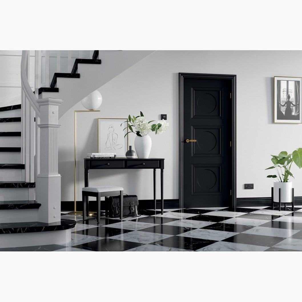 LPD Doors Antwerp Black 3 Panel Internal Door - JJ Building Materials