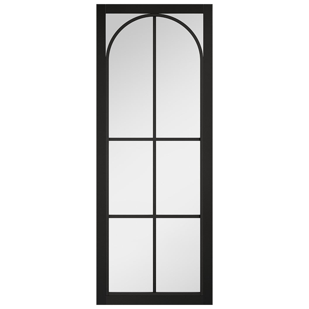 LPD Doors Astoria Black Clear Glass Internal Door - JJ Building Materials
