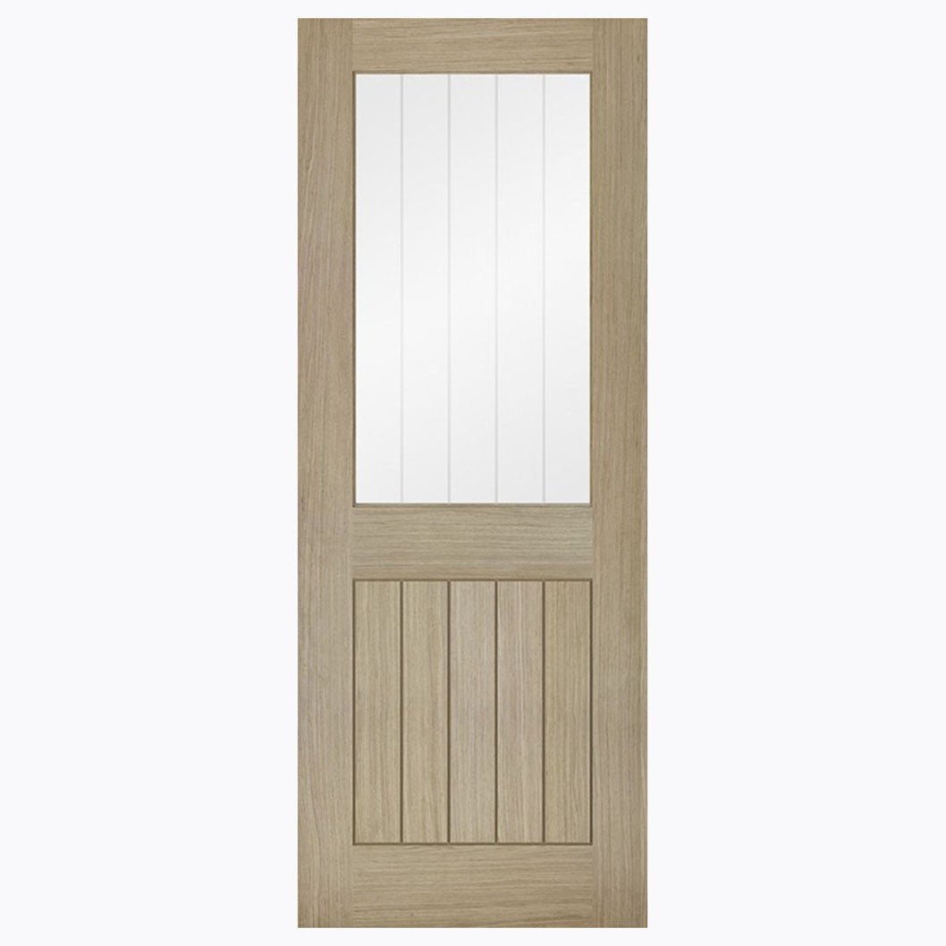 LPD Doors Belize Prefinished Light Grey 1 Light Half Light Door with Silkscreen Glass - JJ Building Materials