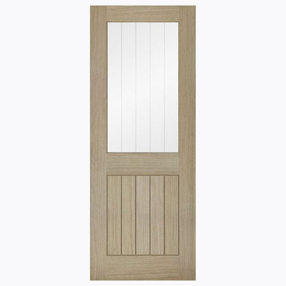 LPD Doors Belize Prefinished Light Grey 1 Light Half Light Door with Silkscreen Glass - JJ Building Materials
