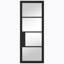 LPD Doors Black Chelsea 4-Line Clear Glazed Internal Door - JJ Building Materials