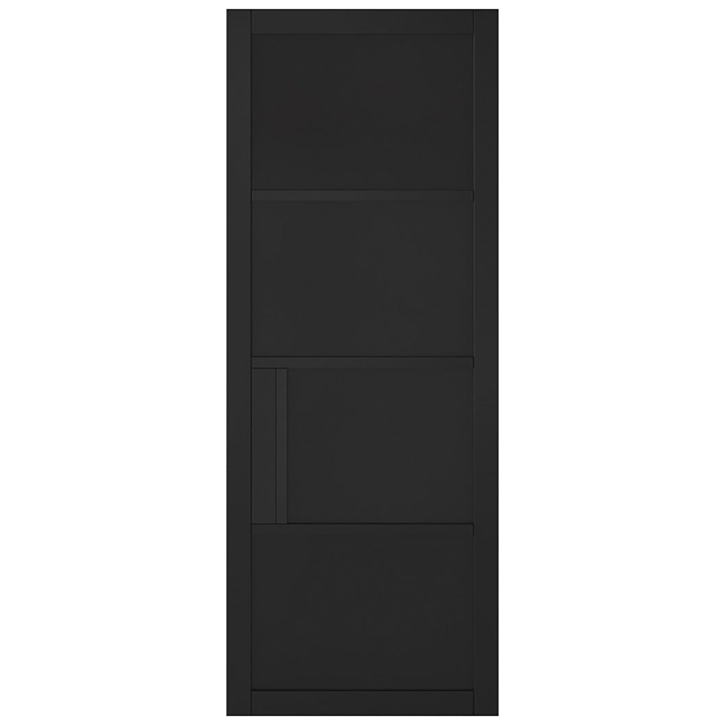 LPD Doors Black Chelsea 4-Panel Solid Internal Door - JJ Building Materials