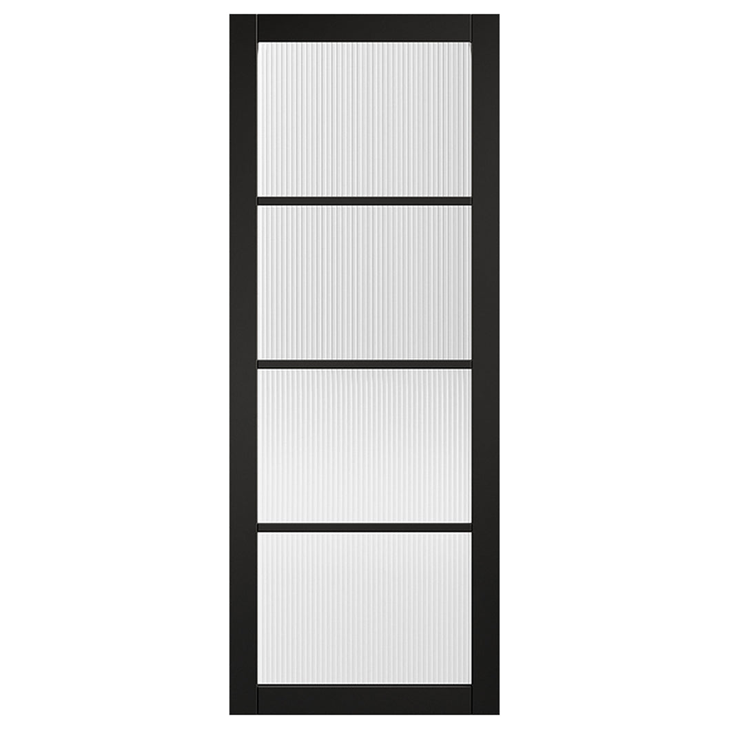LPD Doors Black Soho Reeded Glazed Internal Door - JJ Building Materials
