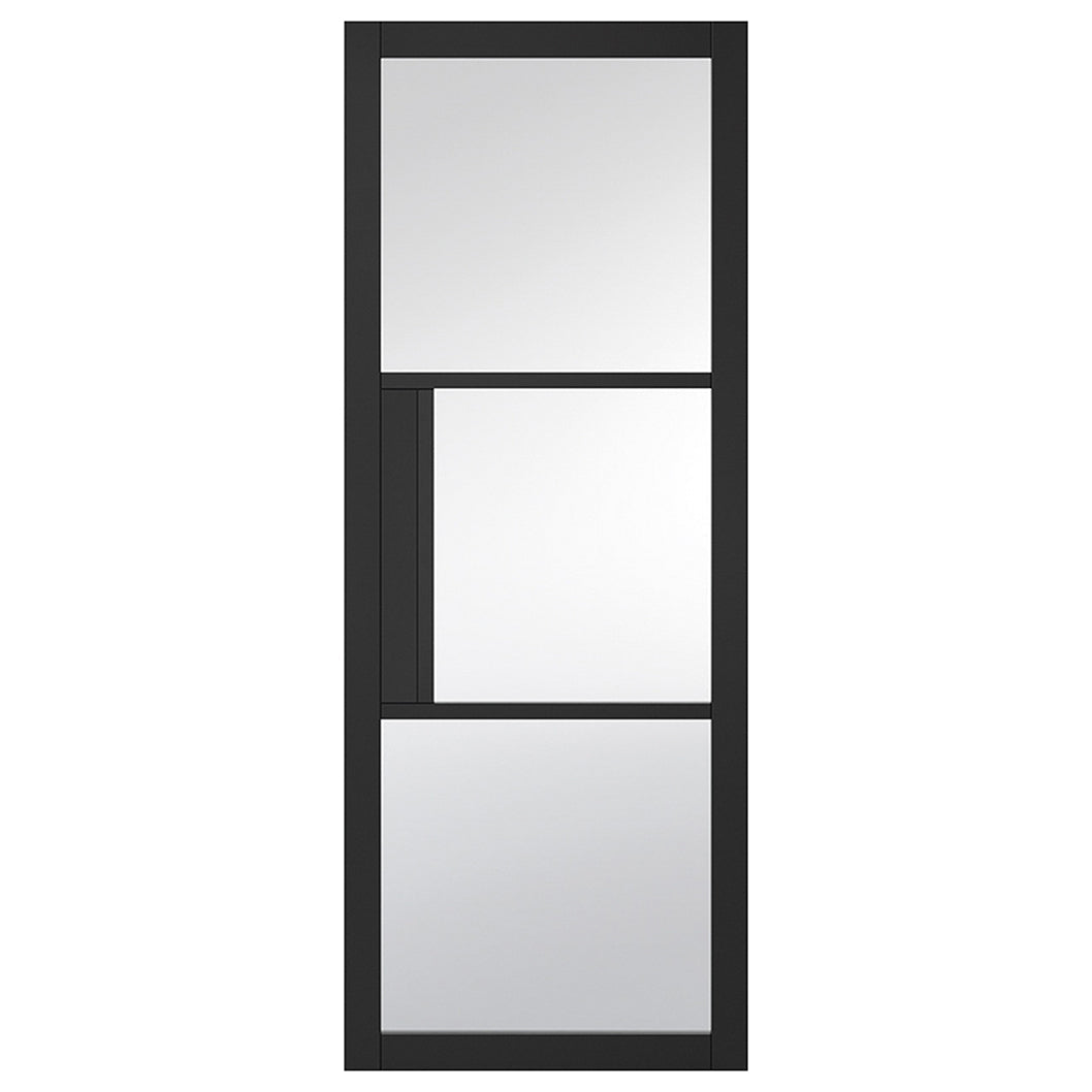 LPD Doors Black Tribeca 3 Lite Clear Glazed Internal Door - JJ Building Materials