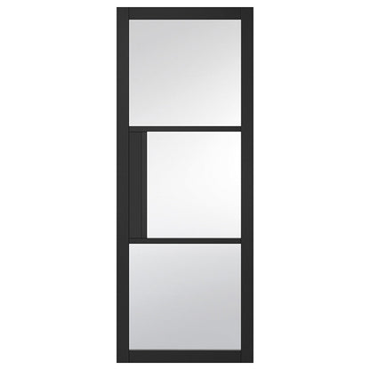 LPD Doors Black Tribeca 3 Lite Clear Glazed Internal Door - JJ Building Materials