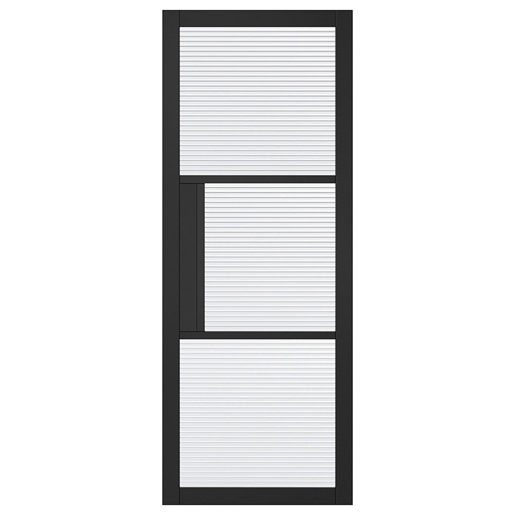 LPD Doors Black Tribeca 3 Lite Reeded Glass Internal Door - JJ Building Materials