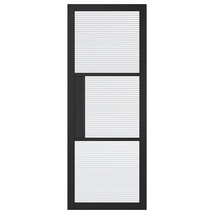 LPD Doors Black Tribeca 3 Lite Reeded Glass Internal Door - JJ Building Materials