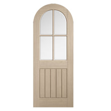 LPD Doors Blonde Oak Mexicano Pre Finished Arch Top Glazed Internal Door - JJ Building Materials