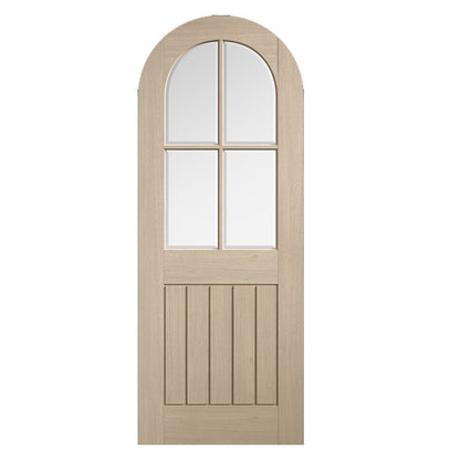 LPD Doors Blonde Oak Mexicano Pre Finished Arch Top Glazed Internal Door - JJ Building Materials