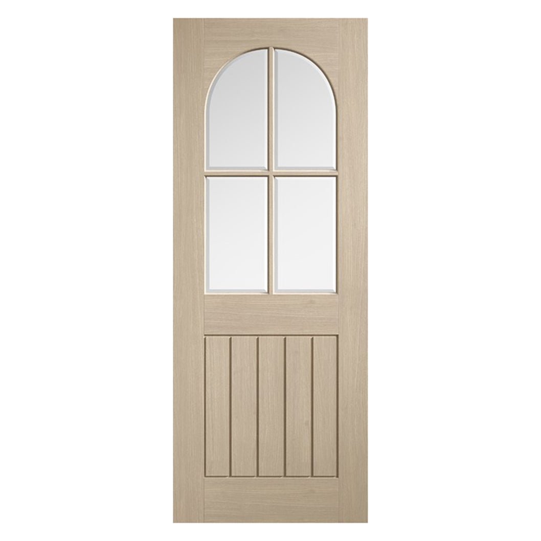 LPD Doors Blonde Oak Mexicano Pre Finished Arch Top Glazed Internal Door - JJ Building Materials