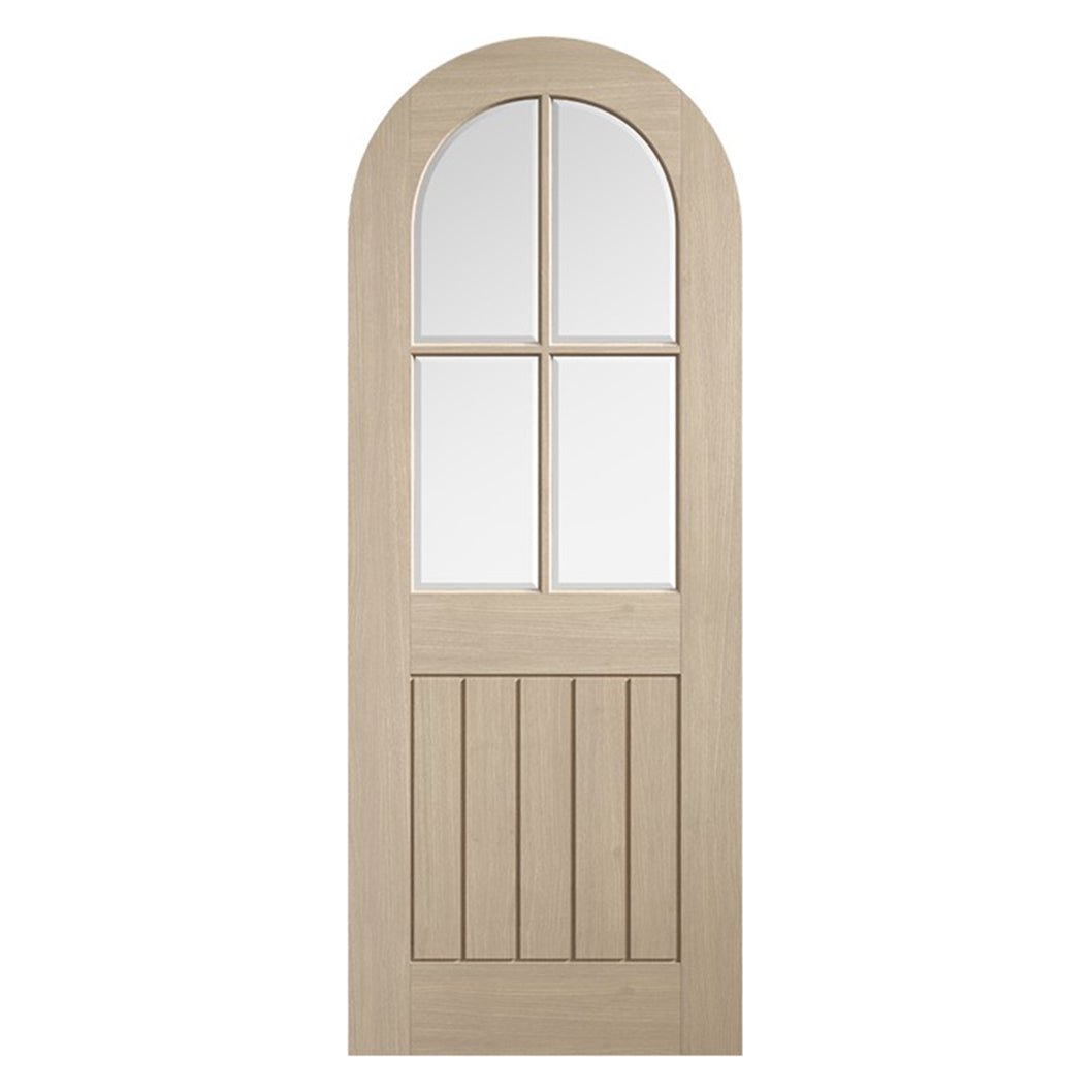 LPD Doors Blonde Oak Mexicano Pre Finished Curved Top Glazed Internal Door - JJ Building Materials