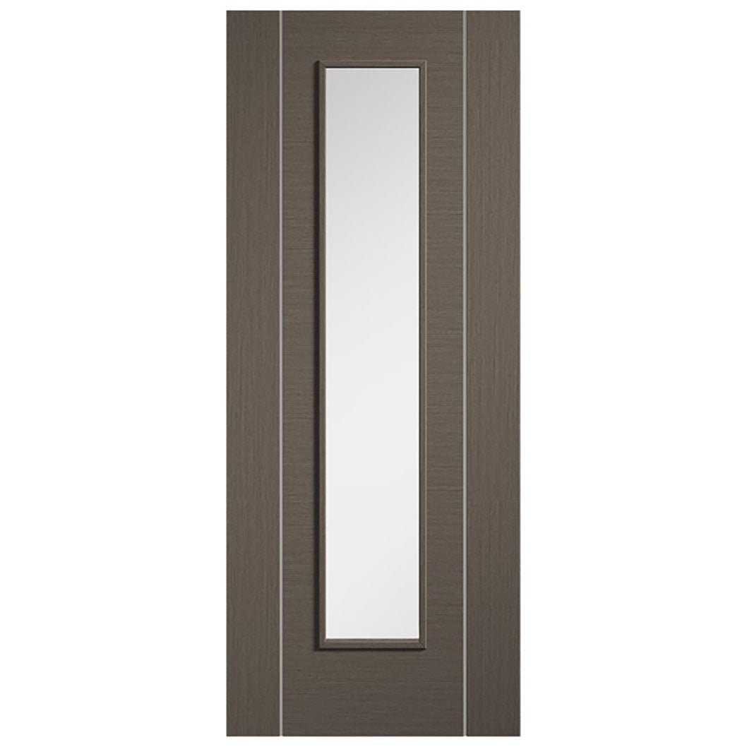 LPD Doors Chocolate Grey Alcaraz Long-Light Glazed Internal Door - JJ Building Materials