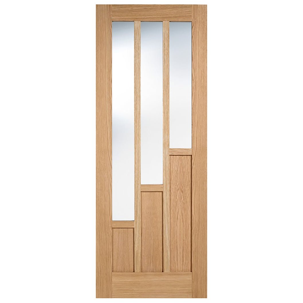 LPD Doors Coventry Oak Prefinished 3L Glazed Door - JJ Building Materials