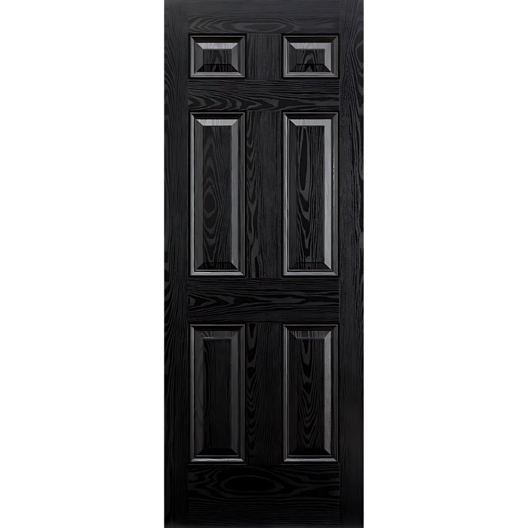 LPD Doors GRP Black Colonial 6P External Door - JJ Building Materials