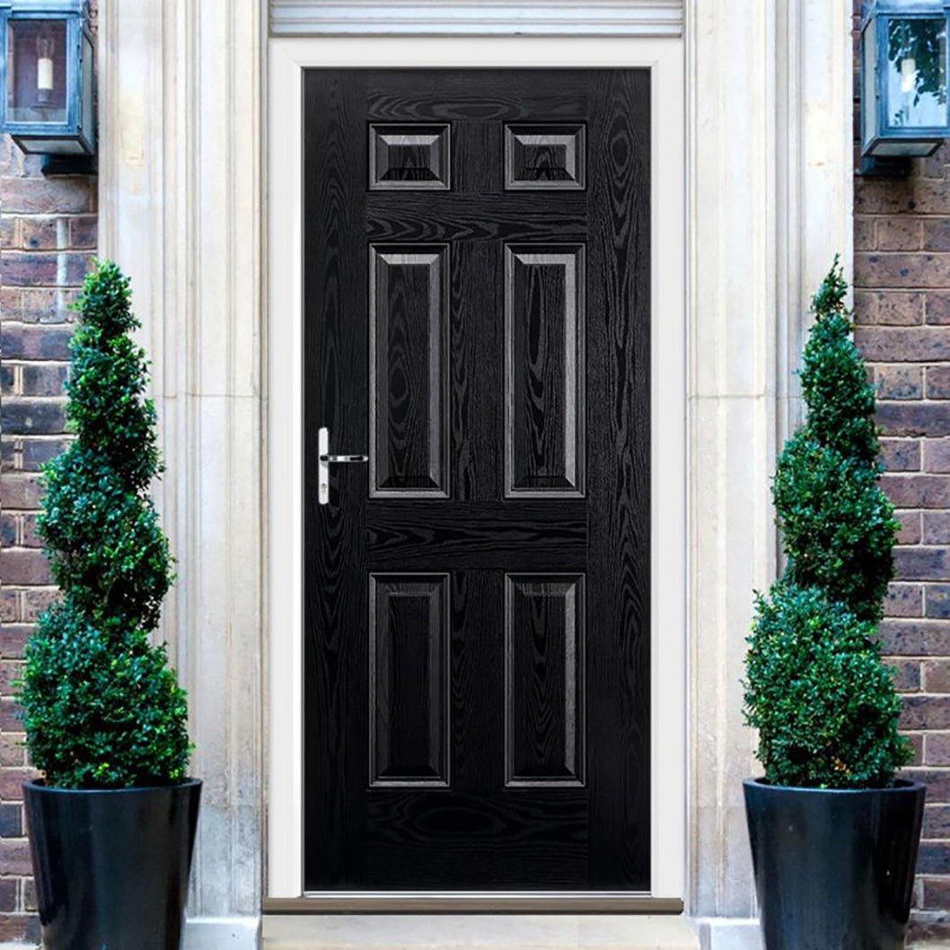 LPD Doors GRP Black Colonial 6P External Door - JJ Building Materials