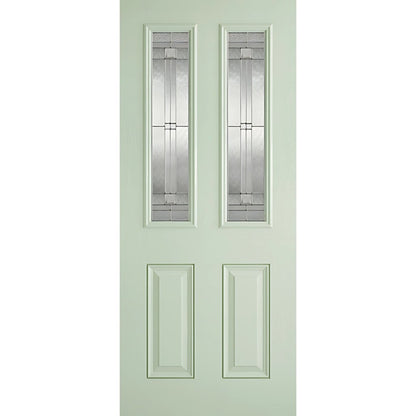 LPD Doors GRP Green & White Malton Glazed External Door - JJ Building Materials