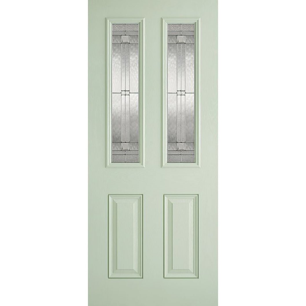 LPD Doors GRP Green & White Malton Glazed External Door - JJ Building Materials