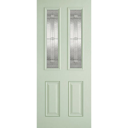 LPD Doors GRP Green & White Malton Glazed External Door - JJ Building Materials