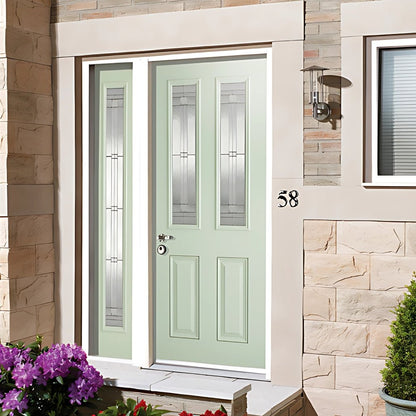 LPD Doors GRP Green & White Malton Glazed External Door - JJ Building Materials