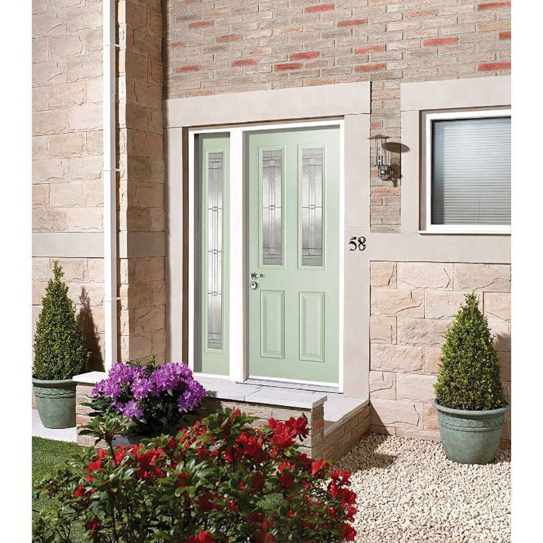 LPD Doors GRP Green & White Malton Glazed External Door - JJ Building Materials