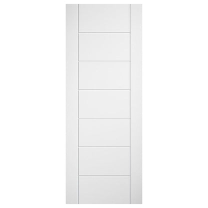 LPD Doors Linear 7 Panel MK1 White Laminate FD30 Fire Door - JJ Building Materials