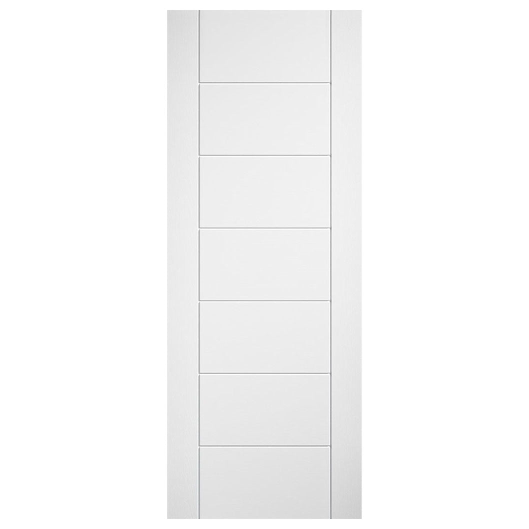 LPD Doors Linear 7 Panel MK1 White Laminate Internal Door - JJ Building Materials