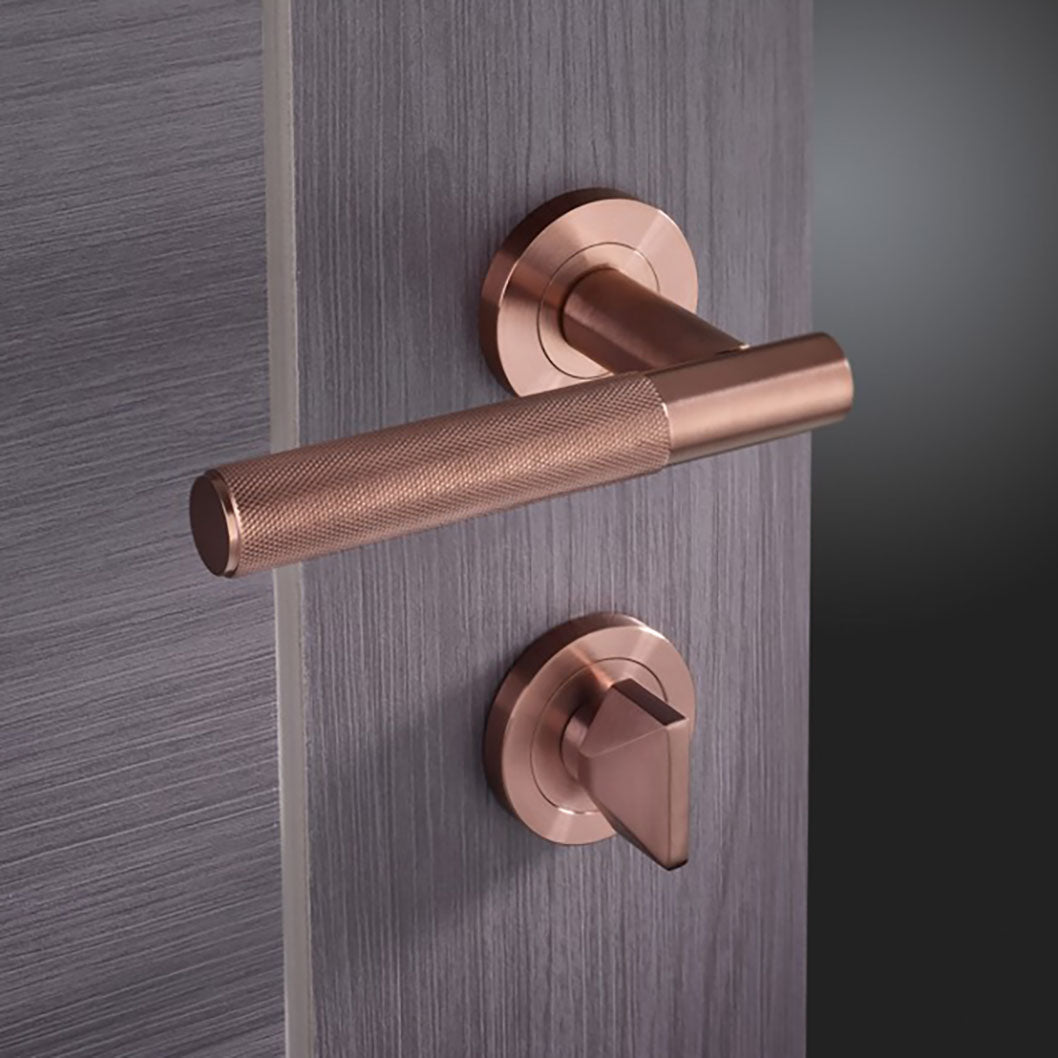 LPD Doors Lugano Satin Copper Privacy Handle Hardware Pack - JJ Building Materials