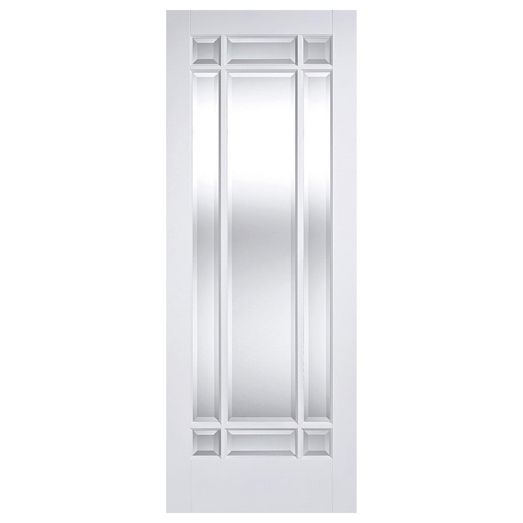 LPD Doors Manhattan Clear Bevelled Glass White Prime Plus Interior Door - JJ Building Materials