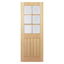 LPD Doors Mexicano Oak Prefinished 6 Light Door with Bevelled Glass - JJ Building Materials