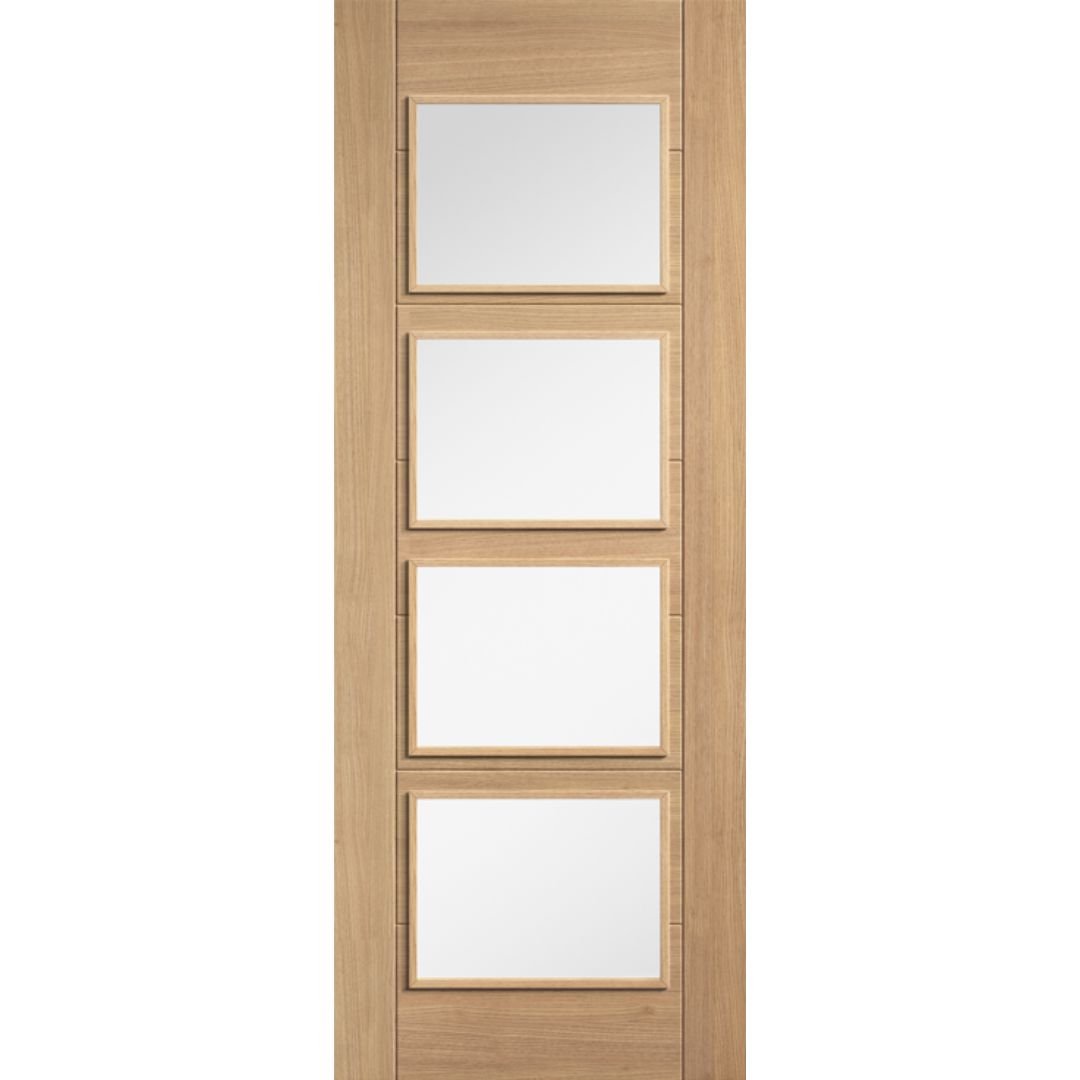 LPD Doors Oak Carini Pre Finished 4 Light Clear Glazed Internal Door - JJ Building Materials