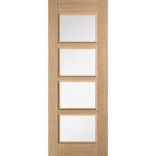 LPD Doors Oak Carini Pre Finished 4 Light Clear Glazed Internal Door - JJ Building Materials