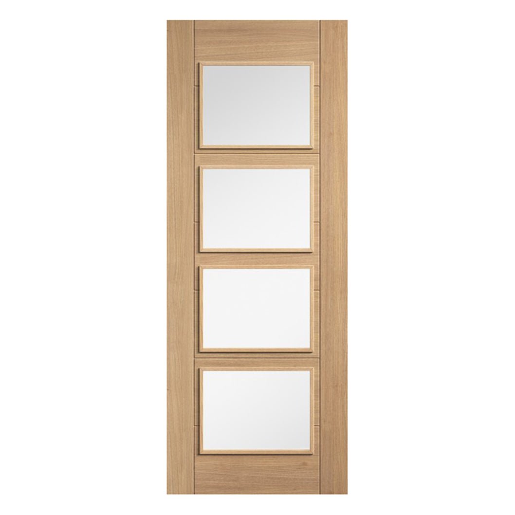 LPD Doors Oak Carini Pre Finished 4 Light Clear Glazed Internal Door - JJ Building Materials