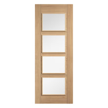 LPD Doors Oak Carini Pre Finished 4 Light Clear Glazed Internal Door - JJ Building Materials