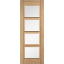 LPD Doors Oak Carini Pre Finished 4 Light Clear Glazed Internal Door