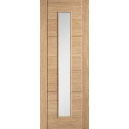 LPD Doors Oak Carini Pre Finished Long Light Clear Glazed Internal Door - JJ Building Materials