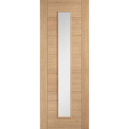 LPD Doors Oak Carini Pre Finished Long Light Clear Glazed Internal Door