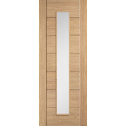 LPD Doors Oak Carini Pre Finished Long Light Clear Glazed Internal Door