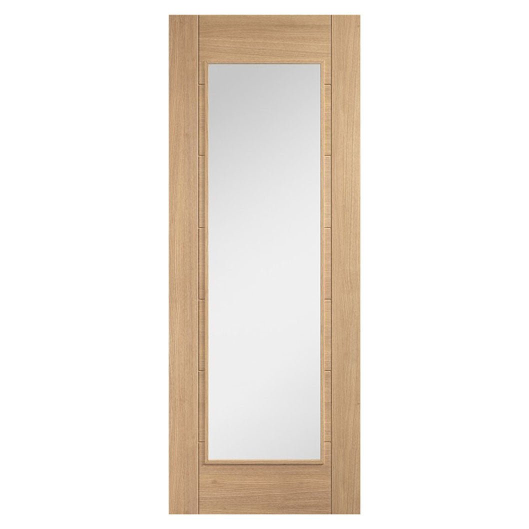 LPD Doors Oak Carini Unfinished 1 Light Clear Glazed Door - JJ Building Materials