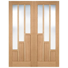 LPD Doors Oak Coventry Pair Doors with Clear Glass - JJ Building Materials